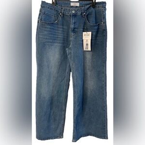 women’s mid rise wide leg blue jeans rise  supply company size 17 nwt